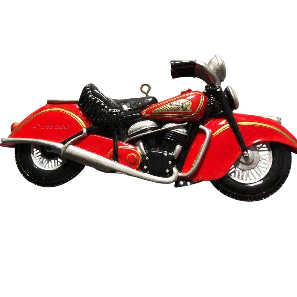 Indian‎ Motorcycle Ornament OS Red Resin 1999 Vintage Biker Good